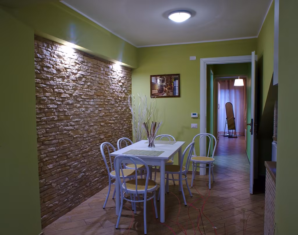 Area soggiorno di un appartamento della Tenuta Del Daino